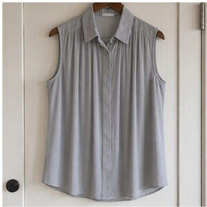 Gray Tie Neck Blouse